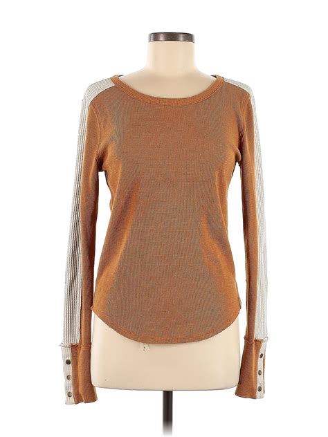 We The Free Color Block Brown Thermal Top Size M 57 Off Thredup