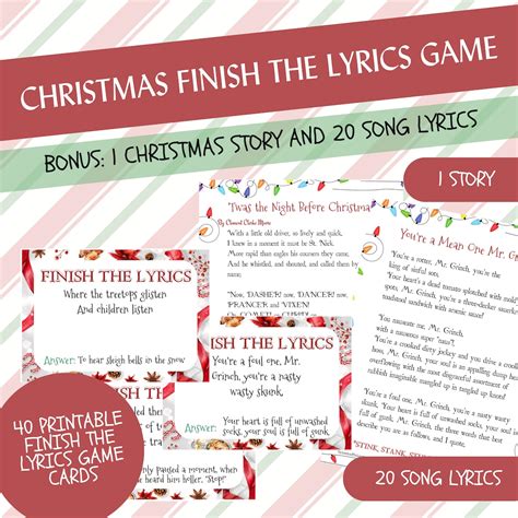 Christmas Finish The Lyrics Game 20 Printable Classic Christmas Songs