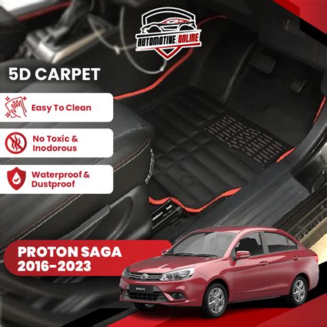 Proton Saga 2016 2024 VVT 5D Carpet Car Mat Floor Mat OEM Karpet Car