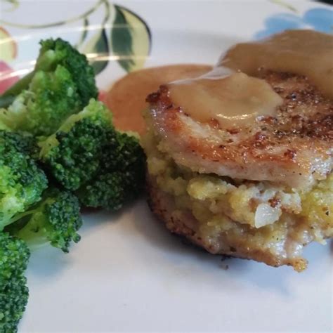 Cornbread Stuffed Pork Chops With Gravy Pork Chops And Gravy Pork Pork Chops