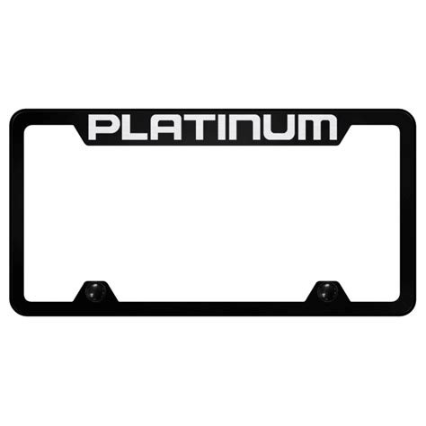 Ford Platinum License Plate Frame - Black w/ Silver Logo