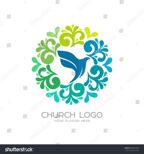 Church Logo Christian Symbols Dove Symbol Stock Vector (Royalty Free ...