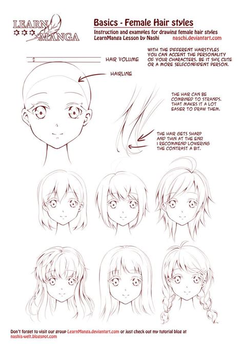 Learn Manga: Female Hair Styles by Naschi on deviantART | Manga drawing ...