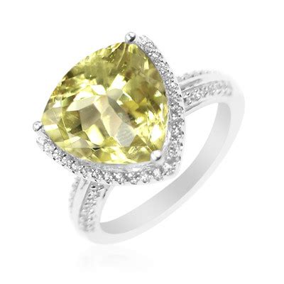 Brasilianischer Ouro Verde Quarz Silber Ring Ct