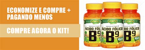 Kit 2 Vitamina B9 Ácido Fólico 60 cápsulas Unilife Edin