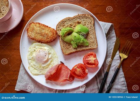 English Breakfast. Egg, Bacon, Toast, Plate. Stock Photo - Image of ...