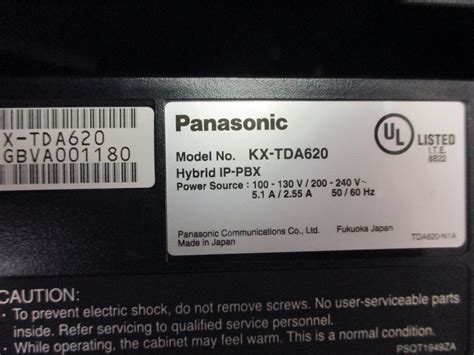 Panasonic KX TDA620 IP PBX Expansion Cabinet W BUS S Card No Cable