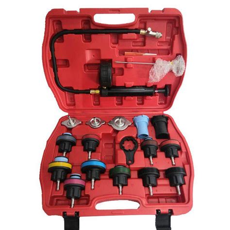 Universal 18 Pcs Radiator Pressure Tester Tool Kit Cooling System