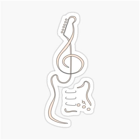 Guitar Drawing Sticker For Sale By Huseyinyildiz Redbubble