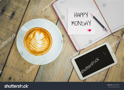 Happy Monday On Paper Coffee Cup Stock Photo 449070931 | Shutterstock