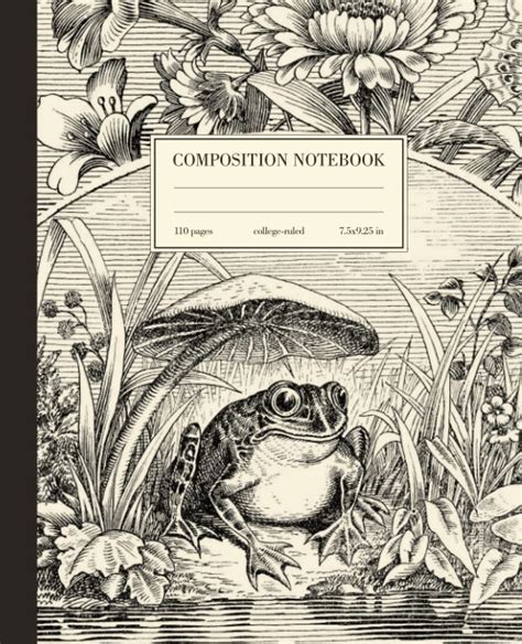 Composition Notebook College Ruled Frog Mushroom Vintage