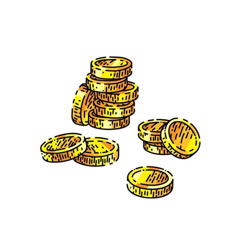 gold coin sketch hand drawn vector 17589715 Vector Art at Vecteezy