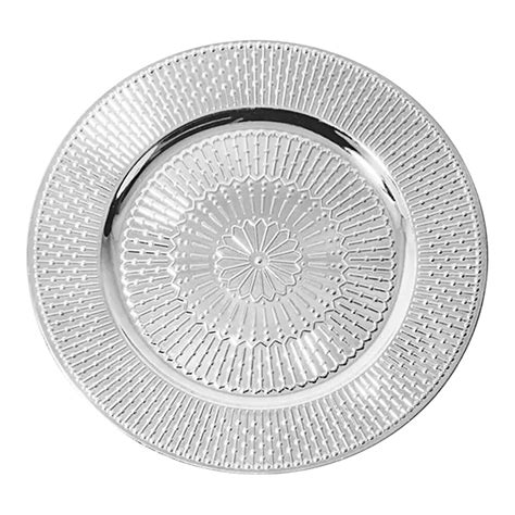 American Atelier 13 Round Medallion Silver Plastic Charger Plate By Jay Companies 12 Pack