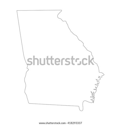 Vector Map Georgia Outline Map Isolated Stock Vector Royalty Free 418293337 Shutterstock