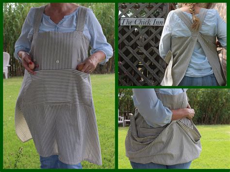 This Navy Blue Striped Japanese Style Apron Easily Converts To A