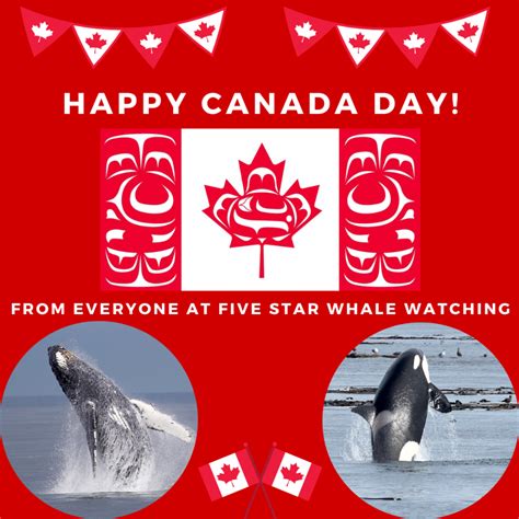 Happy Canada Day 🍁 🇨🇦 🥳🎉🇨🇦 Five Star Whale Watching