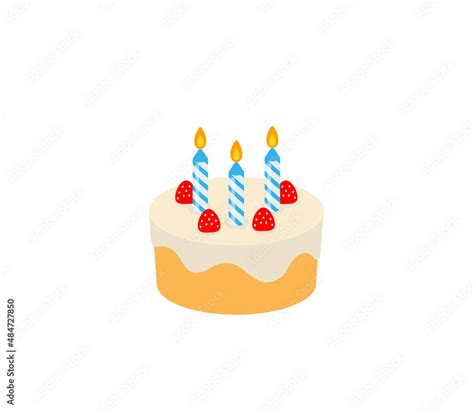 Birthday cake vector isolated icon. Emoji illustration. Birthday cake ...