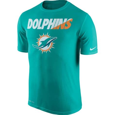 Men's Miami Dolphins Nike Aqua Legend Staff Practice Performance T ...