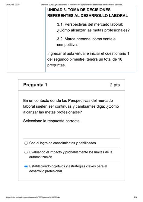 SOLUTION Examen Aab02 Cuestionario 1 Identifica Los Componentes