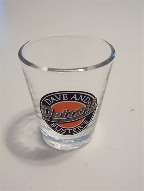 2 Shot Glass Dave And Buster Detroit Souvenir Jigger Shooter