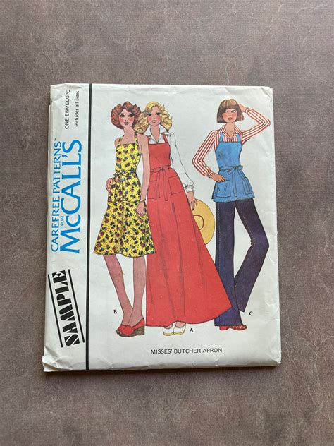 Vintage Mccall S Sample Sewing Pattern Misses Butcher Apron All Sizes