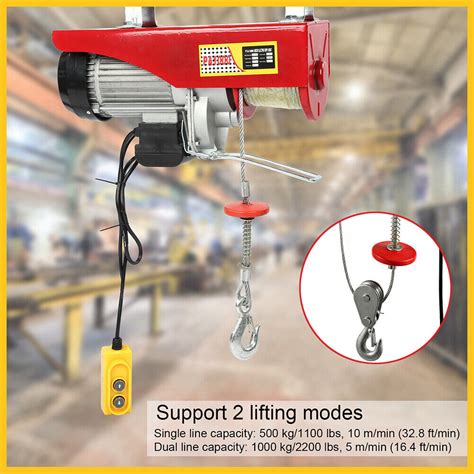 5001000kg Electric Hoist Winch Crane Rope Tool Remote Chain Lifting