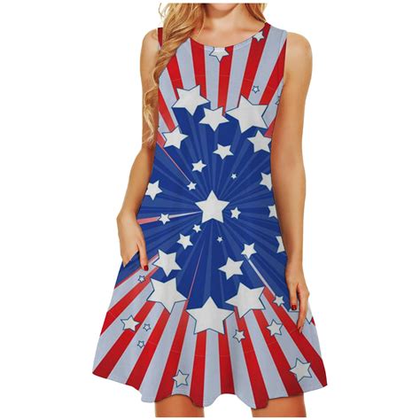 Oavqhlg3b Womens Dresses Sun Dresses Women Summer Casual 4th Of July