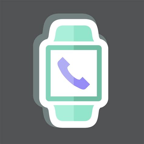 Call App Sticker in trendy isolated on black background 4917062 Vector ...