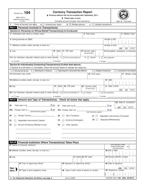 Fincen Form 104 Fill Out Sign Online And Download Fillable Pdf