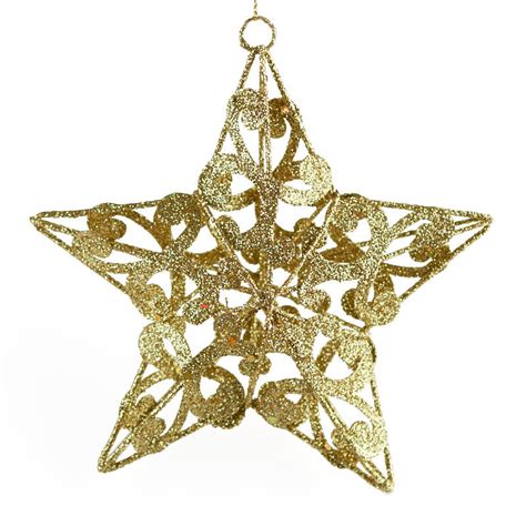 Gold Glittered Star Ornament Christmas Ornaments Christmas And