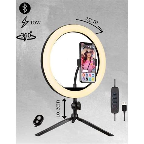 Ring Light Avec Tr Pied Cm Anneau Lumineux Selfie Pour Tiktok