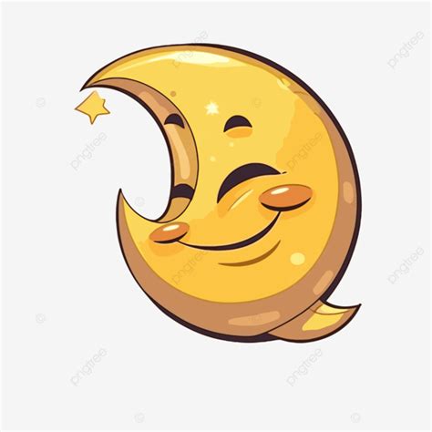 Crescent Clipart Yellow Smiley Moon Smiling Face With Star Cartoon