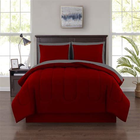 Mainstays Red 8 Piece Bed In A Bag Comforter Set With Sheets Queen