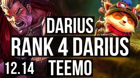 Darius Vs Teemo Top Rank 4 Darius 405 Euw Challenger 1214