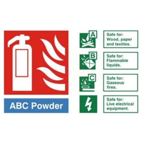 Fire Extinguisher Powder ID Sign 150mm X 200mm Photoluminescent