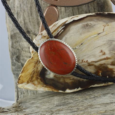 Natural Red Jasper Bolo Tie Western Bolo Tie Cowboy Bolo Etsy Red