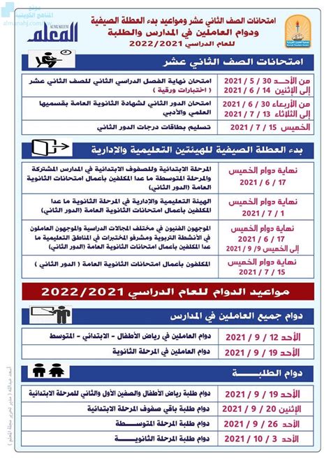 التقويم الدراسي بعد تعديلات وزارة التربية أخبار الدوام الفصل الثاني