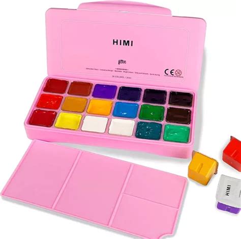 Himi Juego De Pintura Gouache 18 Colores X 1 0 Fl Oz Con Meses Sin