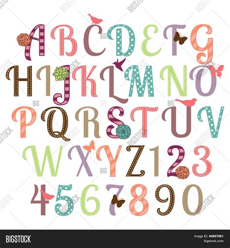 Girly Alphabet Vector Set - More Vector & Photo | Bigstock