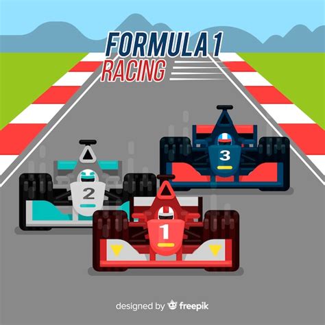 Free Vector | Formula 1 racing cars with flat design