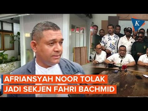 Kisruh PBB Afriansyah Noor Tolak Tawaran Jadi Sekjen Fahri Bachmid