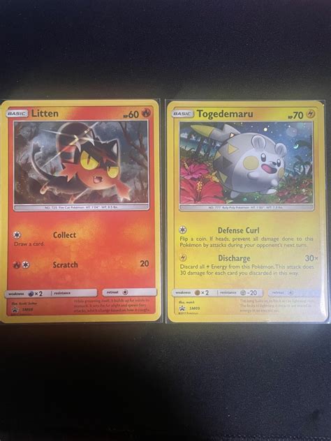 Litten Togedemaru Sun And Moon Base Set Promo Cards Hobbies Toys