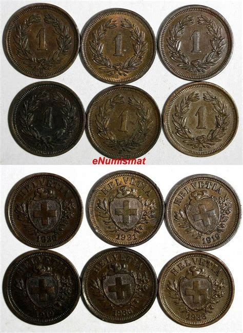 Rappen Switzerland Bronze Lot Of Coins Km