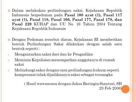 Penerapan Perlindungan Bagi Saksi Dan Korban Dalam Perkara Pidana Yang