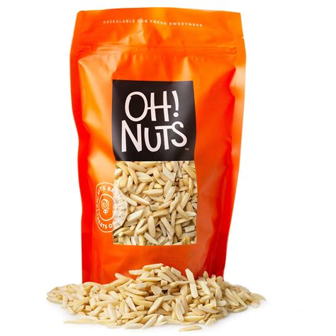 Oh Nuts Blanched Slivered Almonds Oz Bulk Bag Raw Unsalted