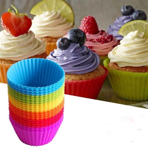 24 Pack Reusable Silicone Baking Cups Cupcake Liners Muffin Cups Cake Molds