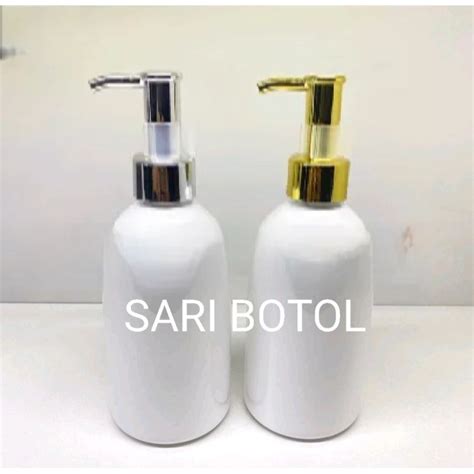 Jual BOTOL PUMP 250ML PUTIH OVAL SCL PET WHITE CLIP OIL GOLD SILVER 250