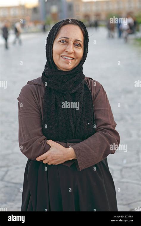 Iranian Woman Wearing A Headscarf Isfahan Isfahan Province Persia