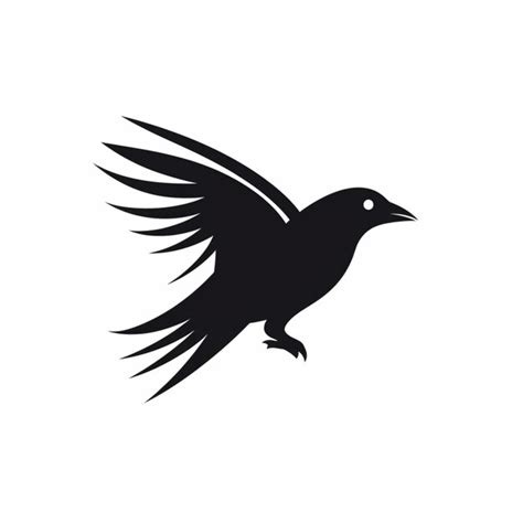 Premium Photo | Black flying bird logo style design white background ...