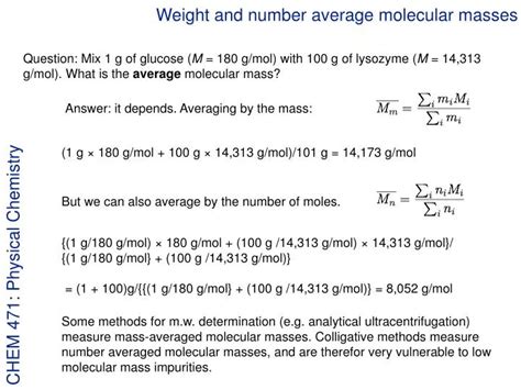 Ppt Weight And Number Average Molecular Masses Powerpoint Presentation Id6537785